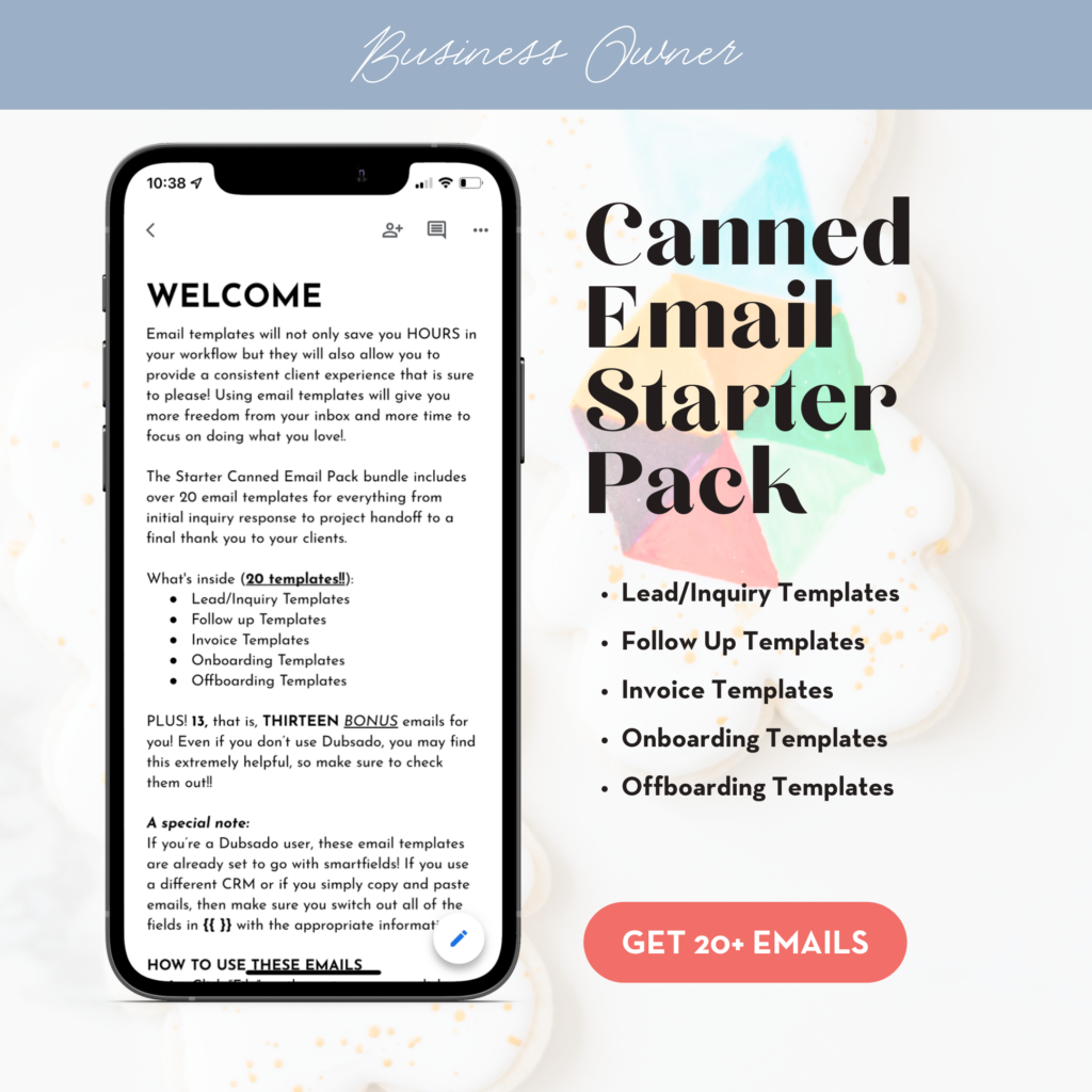 Dubsado Canned Email Starter Pack