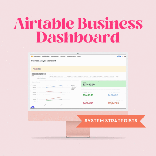 Airtable Business Analysis Dashboard for Dubsado Pros
