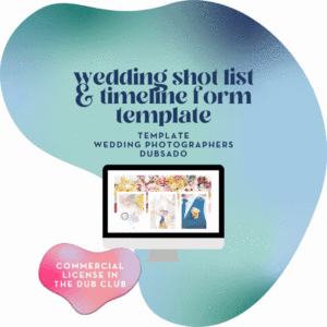 Wedding Photographer Shot List & Timeline Dubsado Template