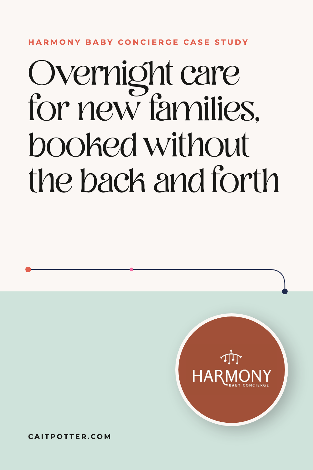 Harmony Baby Concierge: overnight care for new families, booked without the back and forth | Cait Potter case study