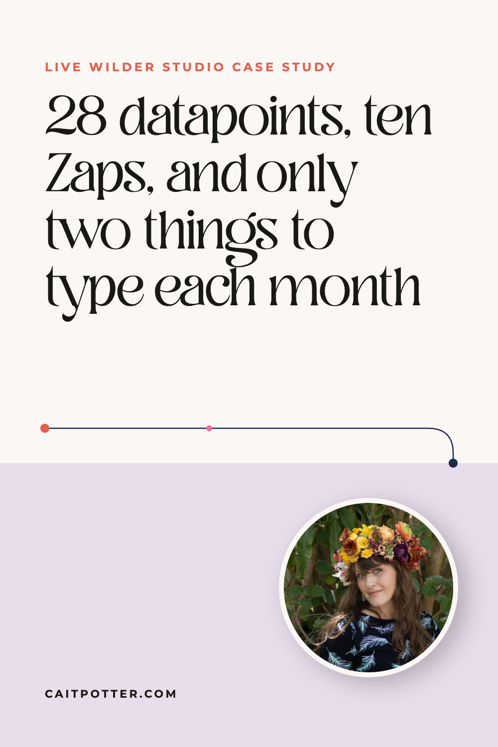 Live Wilder Studio: 28 datapoints, ten Zaps, and only two things to type each month | Cait Potter case study